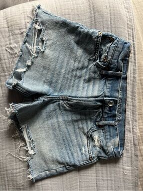 American Eagle Light Blue Distressed Denim Cutoff Shorts